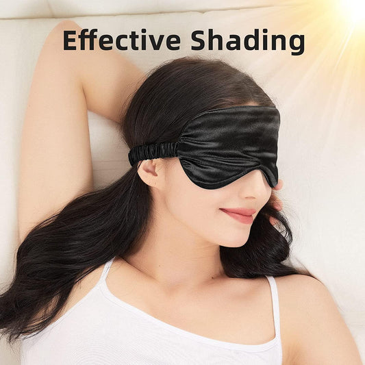 Black satin sleep eye mask – alternate view