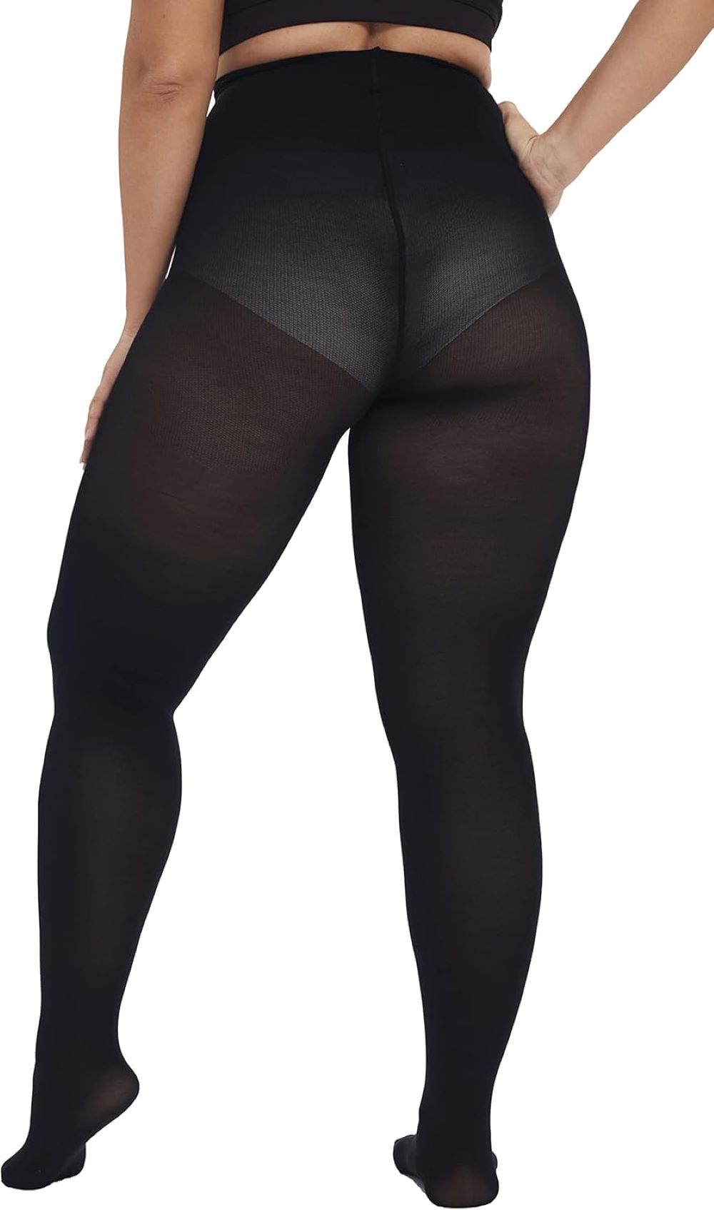 Plus Size High-Waisted Tights for Women | 90 Denier Semi-Opaque Pantyhose with Elastic Waistband | Multi Colors (Black, Suntan, Wine Red & More) | XL-4XL