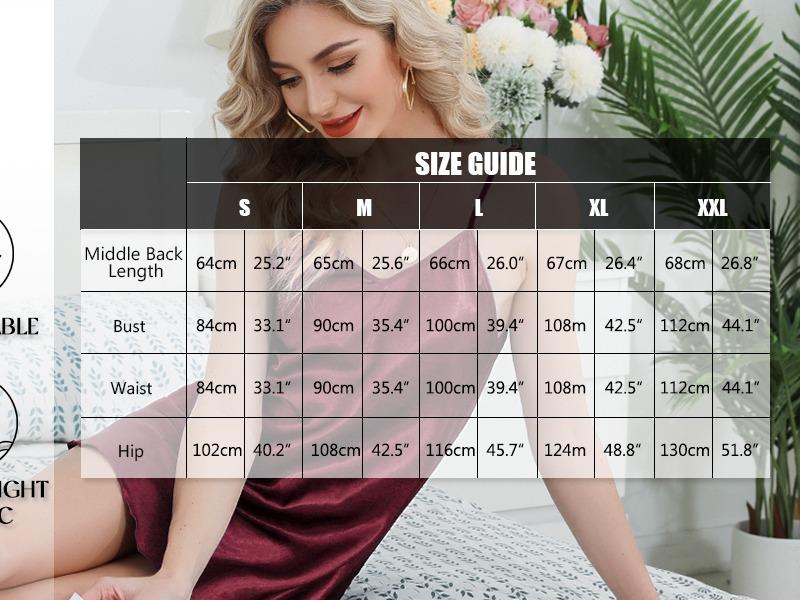 Laven & Ivory Satin Chemise Nightdress for Women
