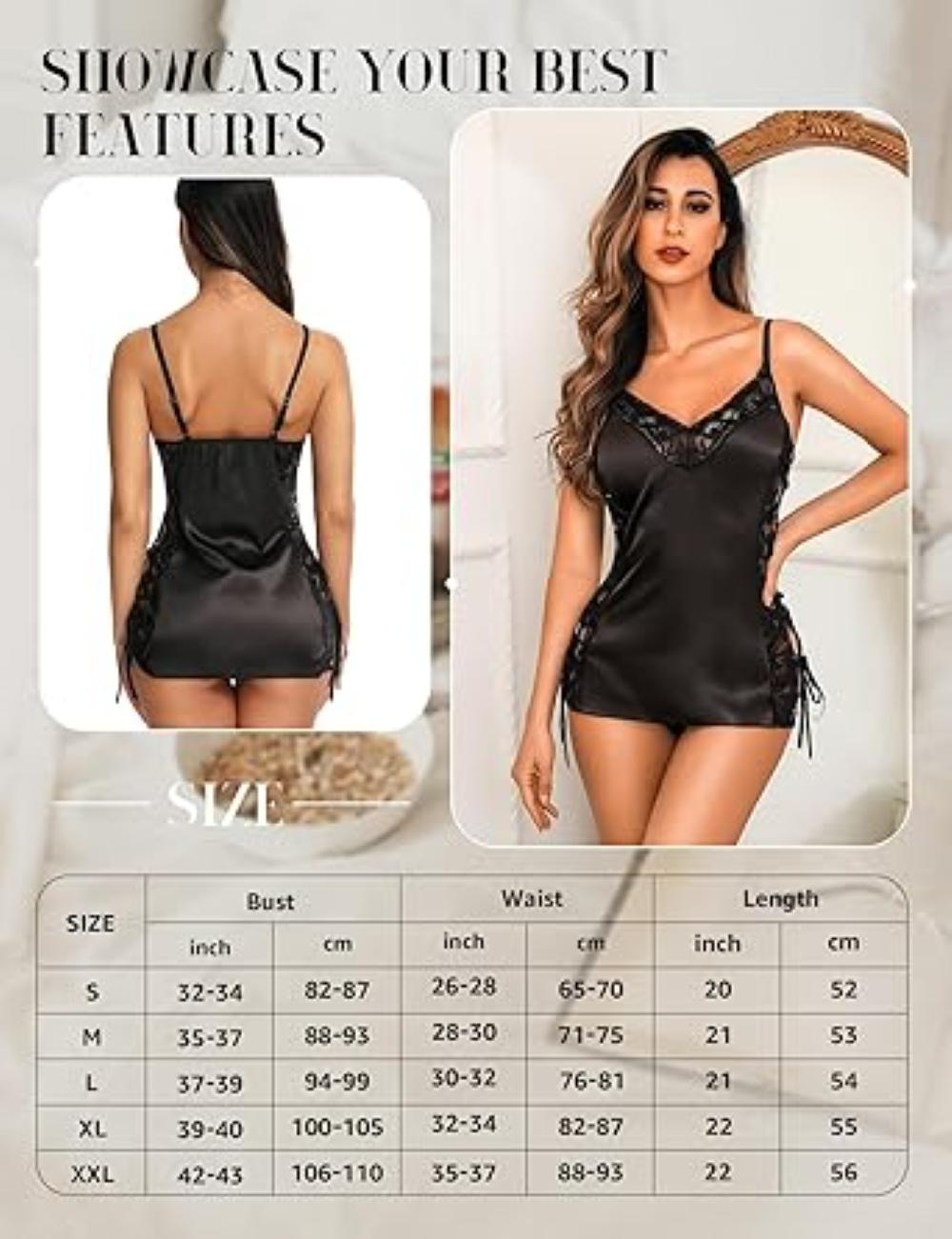 Laven & Ivory Lace Babydoll Nightwear for Women