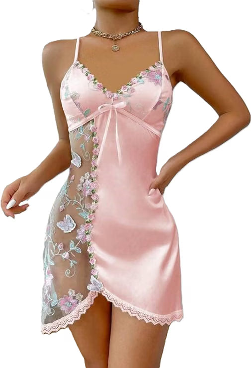 Floral Lace Babydoll Nightwear – Blue | Laven & Ivory