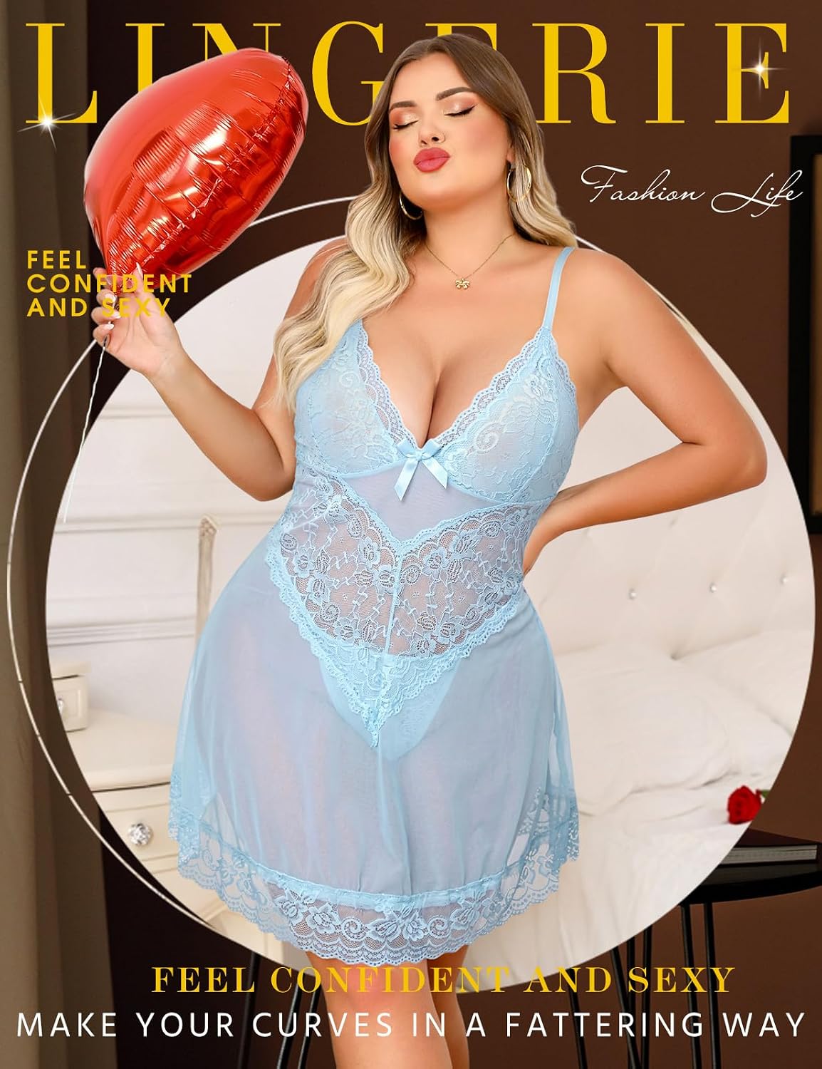 Plus Size Lace Babydoll size chart