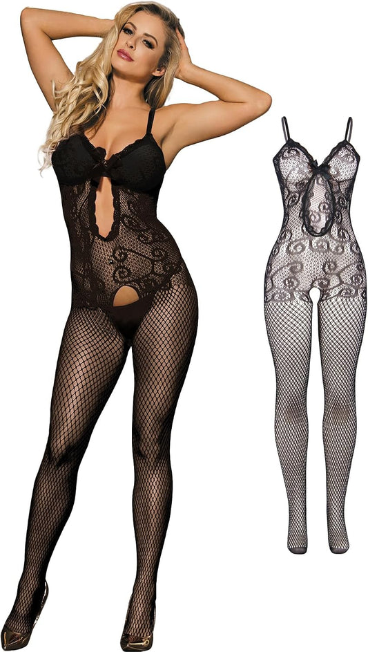 Fishnet Black Lace Bodystocking