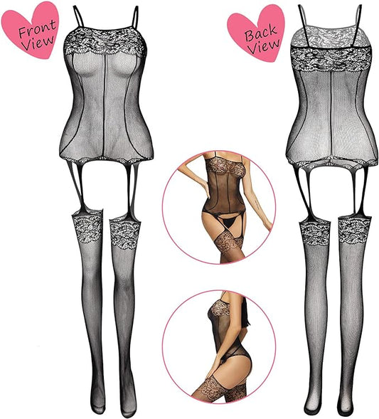 Laven & Ivory Lace Bodysuit for Women - One Piece Lingerie