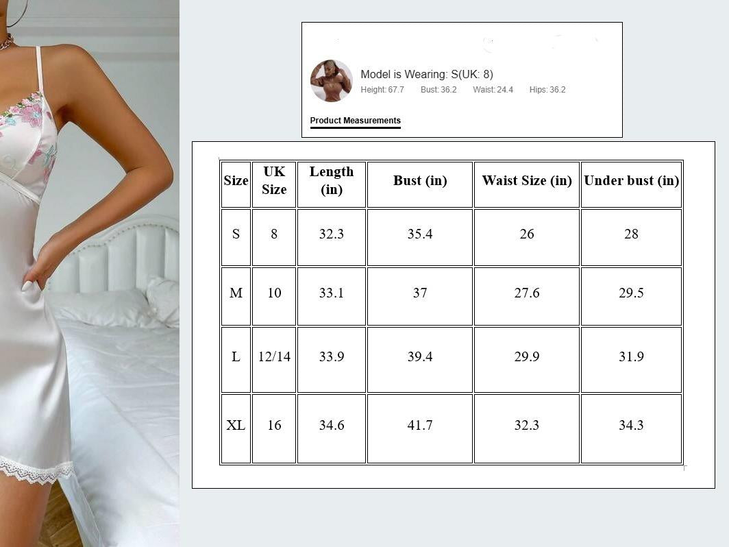 Laven & Ivory Floral Mesh Lace Babydoll Lingerie Slip Dress – Sexy Summer Camisole Nightwear