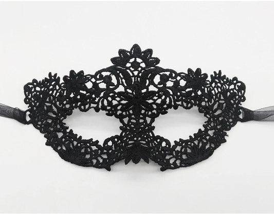 Laven & Ivory Black Lace Masquerade Mask for Women - Lingerie Accessory