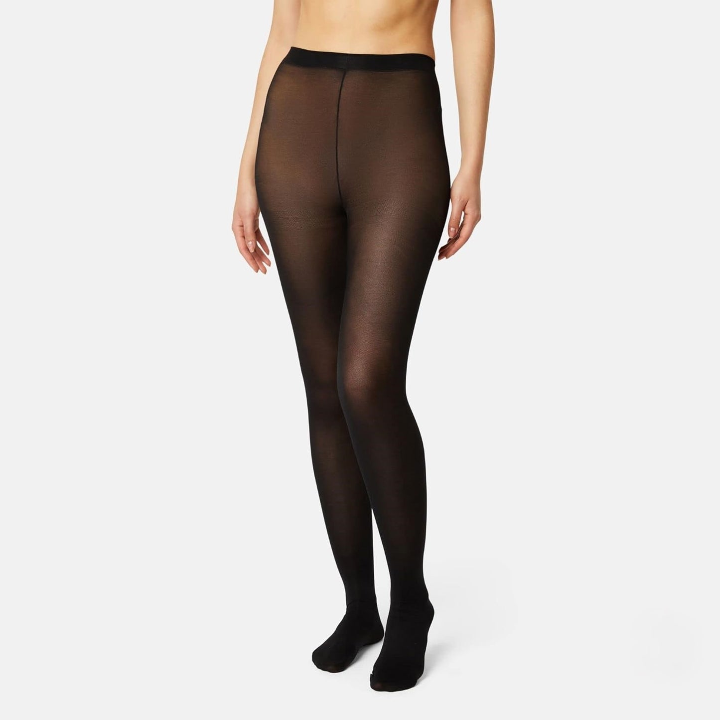 5-Pack Women’s High-Waisted Tummy Control Tights - 40 Denier Opaque Tights with Stretch Fit - Soft, Breathable & Anti-Odor - Black, Nude, Navy