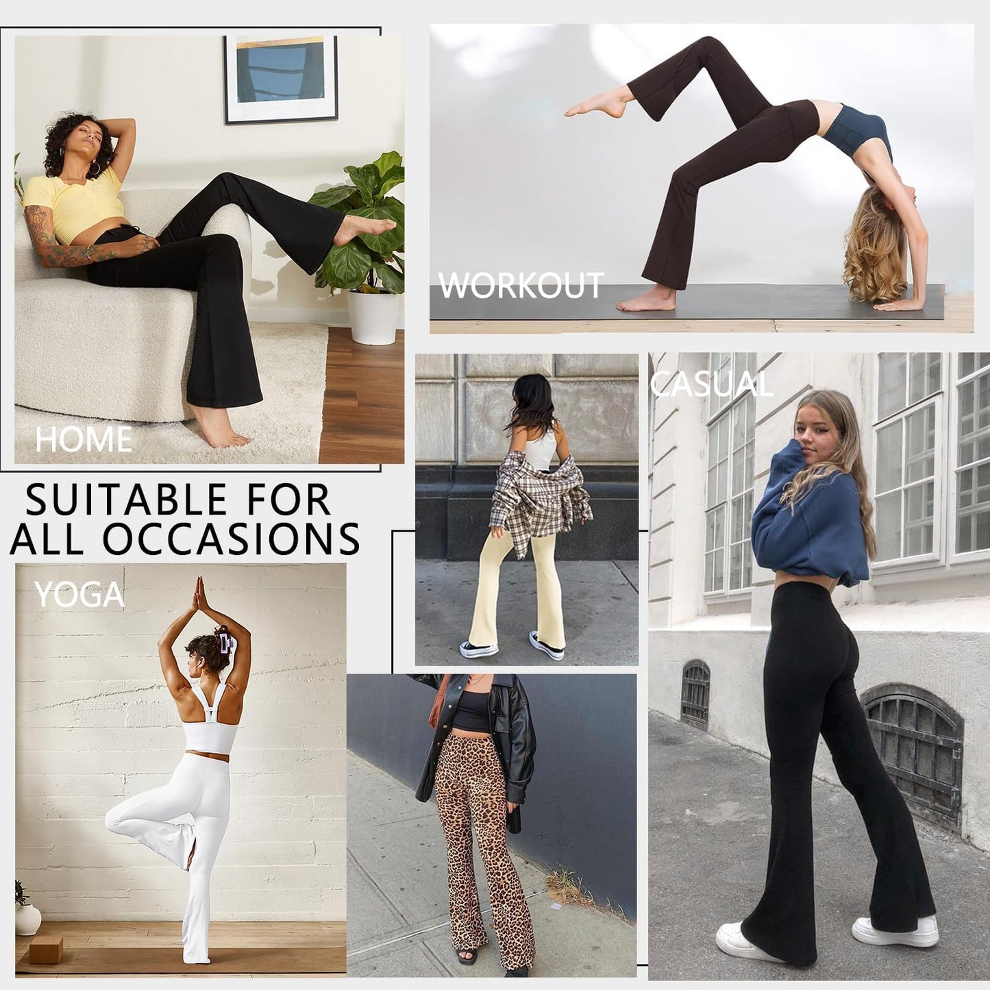 High-Waisted Flared Yoga Pants for Women | Bootcut Tummy Control Leggings | Stretchy Workout & Casual Wear (XS-XL)