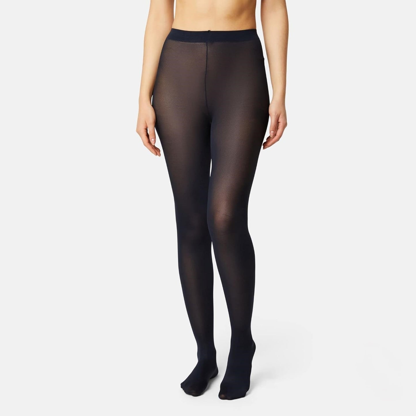 5-Pack Women’s High-Waisted Tummy Control Tights - 40 Denier Opaque Tights with Stretch Fit - Soft, Breathable & Anti-Odor - Black, Nude, Navy