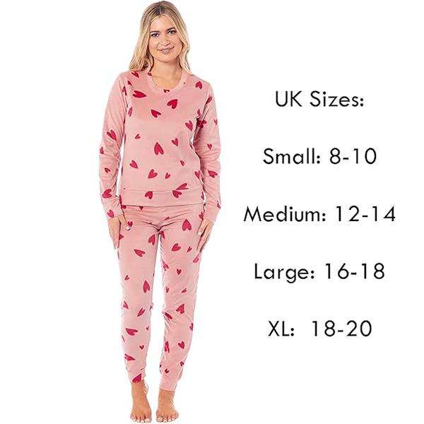 Womens valentines pyjamas Warm Fleece Pajamas for Women Sets Pjs S-XL | Soft Twosie Pajama Set for Ladies Gifts for Her