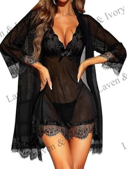 Laven & Ivory Lace Babydoll Nightwear for Women
