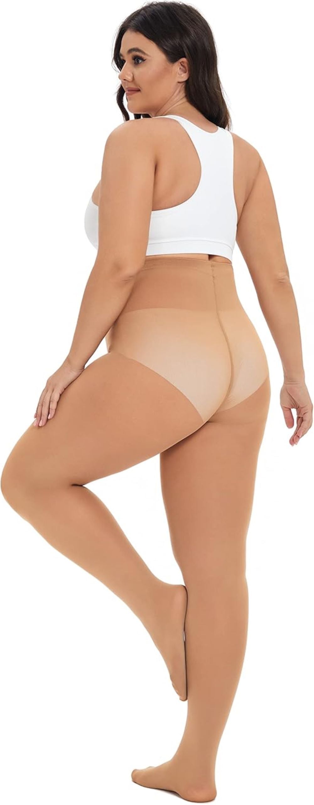 Plus Size High-Waisted Tights for Women | 90 Denier Semi-Opaque Pantyhose with Elastic Waistband | Multi Colors (Black, Suntan, Wine Red & More) | XL-4XL