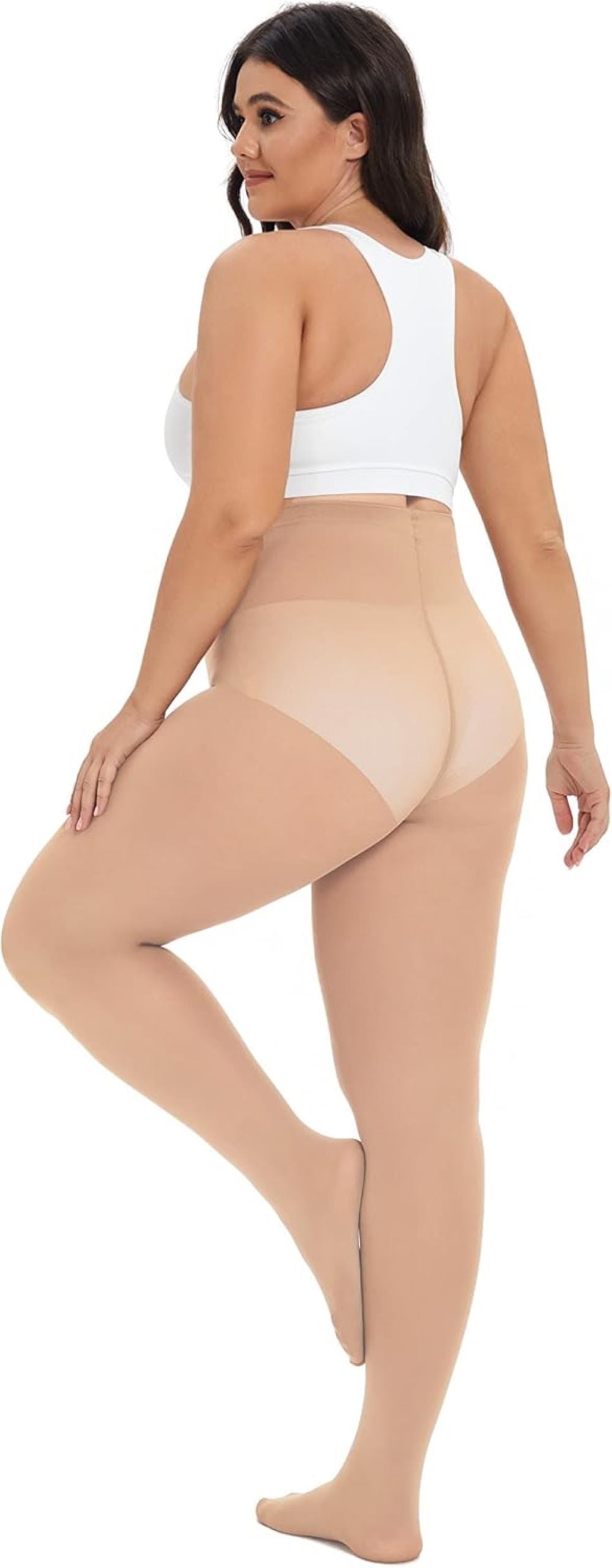 Plus Size High-Waisted Tights for Women | 90 Denier Semi-Opaque Pantyhose with Elastic Waistband | Multi Colors (Black, Suntan, Wine Red & More) | XL-4XL