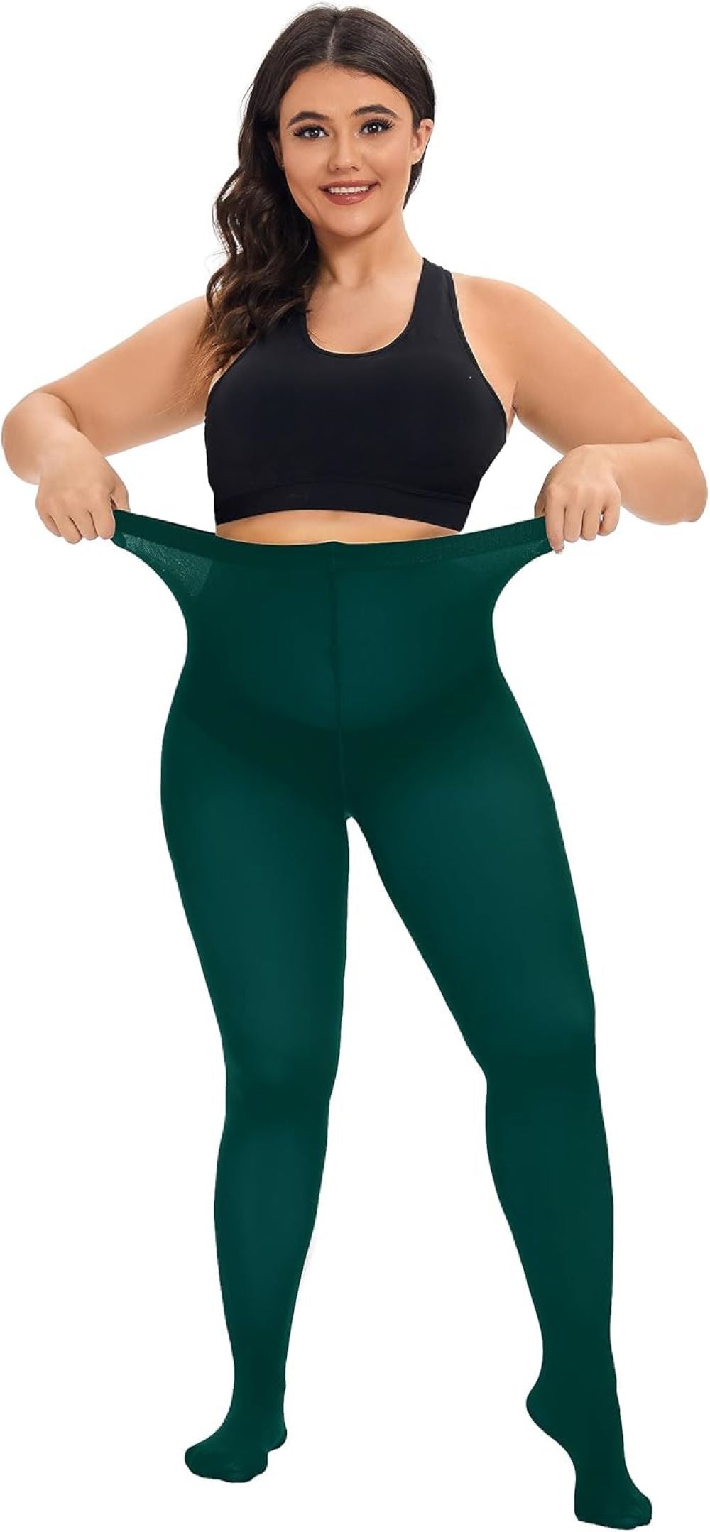 Plus Size High-Waisted Tights for Women | 90 Denier Semi-Opaque Pantyhose with Elastic Waistband | Multi Colors (Black, Suntan, Wine Red & More) | XL-4XL
