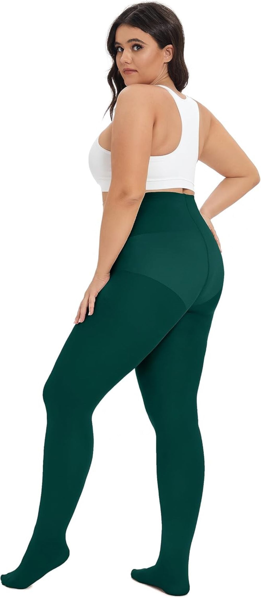 Plus Size High-Waisted Tights for Women | 90 Denier Semi-Opaque Pantyhose with Elastic Waistband | Multi Colors (Black, Suntan, Wine Red & More) | XL-4XL