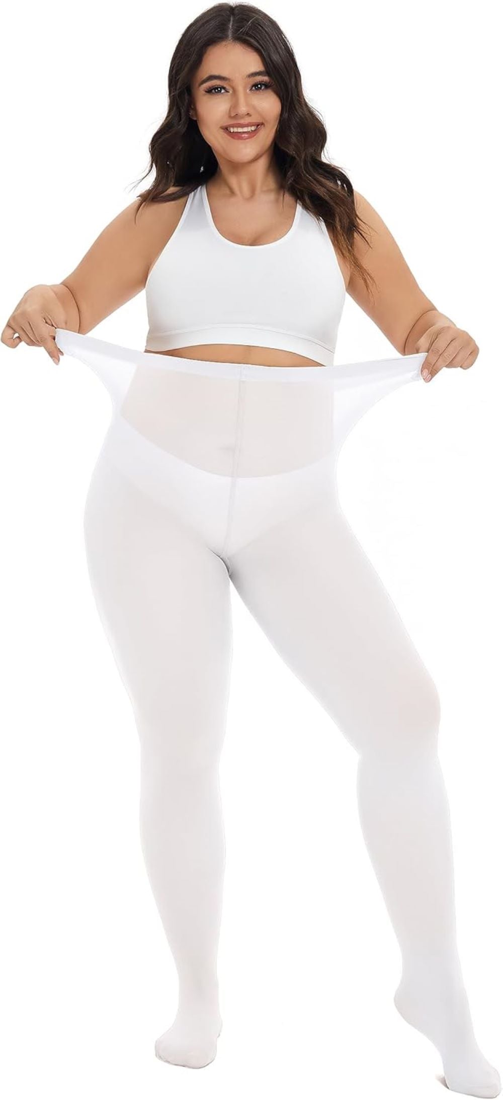 Plus Size High-Waisted Tights for Women | 90 Denier Semi-Opaque Pantyhose with Elastic Waistband | Multi Colors (Black, Suntan, Wine Red & More) | XL-4XL