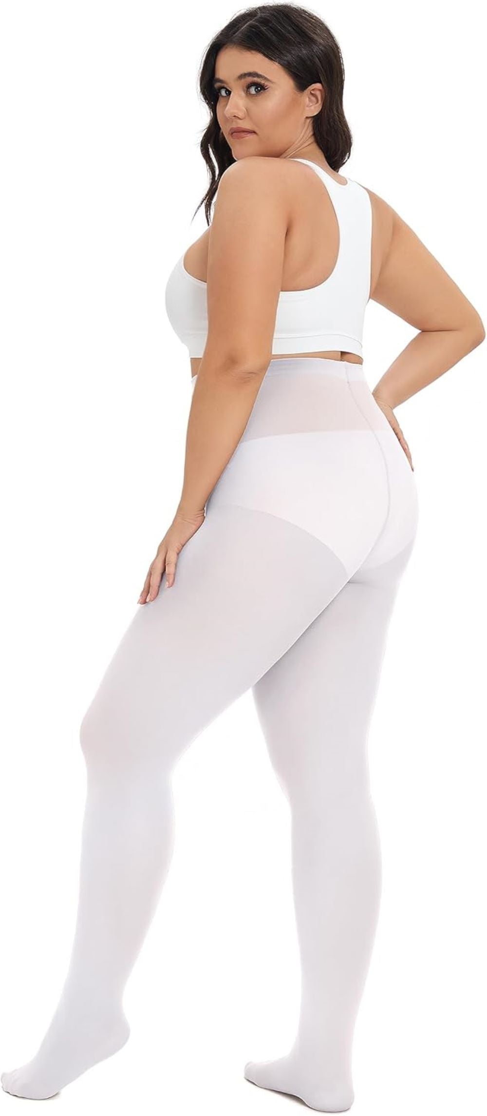 Plus Size High-Waisted Tights for Women | 90 Denier Semi-Opaque Pantyhose with Elastic Waistband | Multi Colors (Black, Suntan, Wine Red & More) | XL-4XL