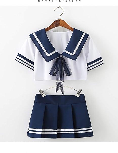 Laven & Ivory Cosplay School Uniform 3-Piece Set (Top, Pleated Skirt, G-String), Yuzu Party Outfit, Innocent Split Student Uniform, Suitable For Valentine's Day, Halloween, Kawaii Role Play Sailor Suit