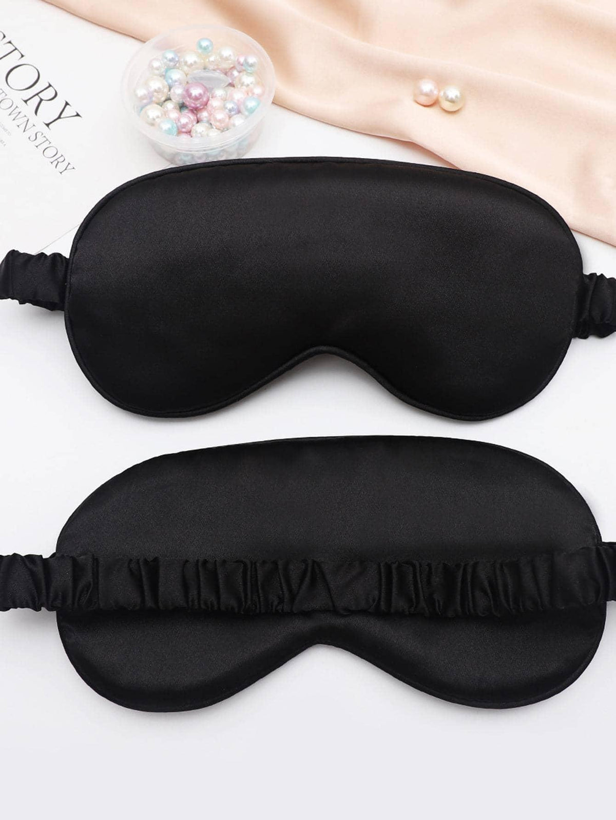Laven & Ivory Satin Blackout Sleep Eye Mask – Black