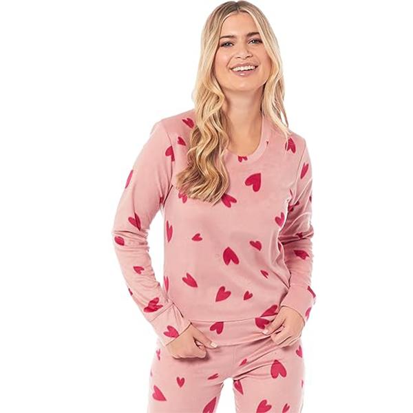 Womens valentines pyjamas Warm Fleece Pajamas for Women Sets Pjs S-XL | Soft Twosie Pajama Set for Ladies Gifts for Her
