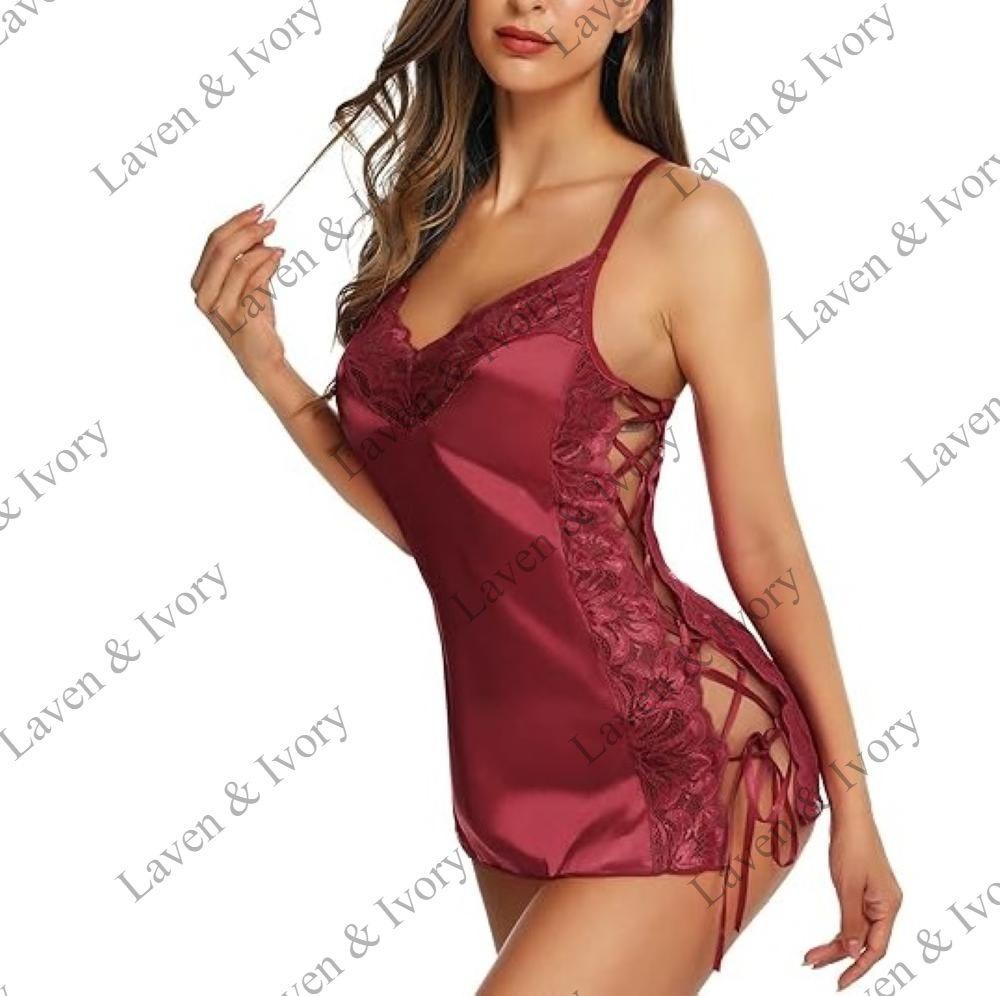 Laven & Ivory Lace Babydoll Nightwear for Women