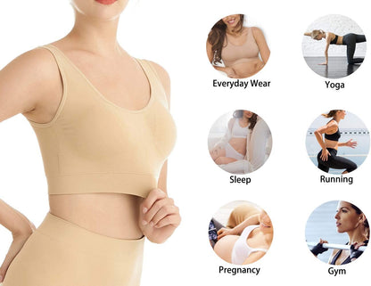 Laven & Ivory Women's Seamless Sports Bra - Wirefree Support