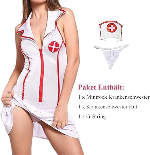 White Nurse Costume - Style A detail