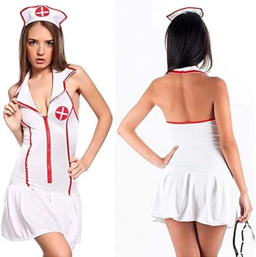 White Nurse Costume - Style A detail