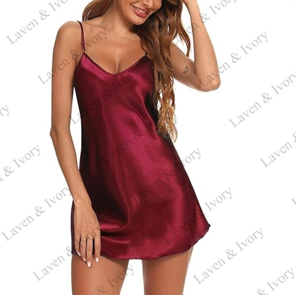 Laven & Ivory Satin Chemise Nightdress for Women