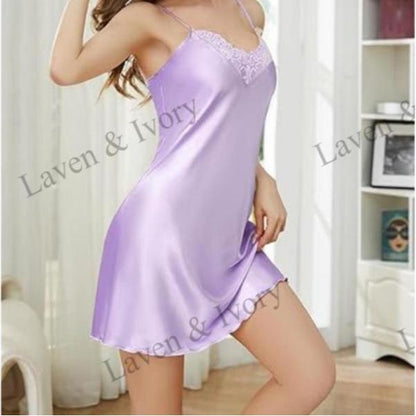 Laven & Ivory Satin Chemise Nightdress for Women