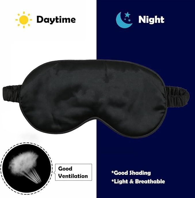 Laven & Ivory Satin Blackout Sleep Eye Mask – Black