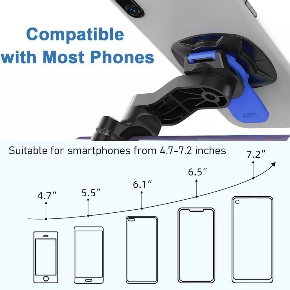 Durable & rotatable mount compatible with almost all smartphone of size 4.7-7.2 inches