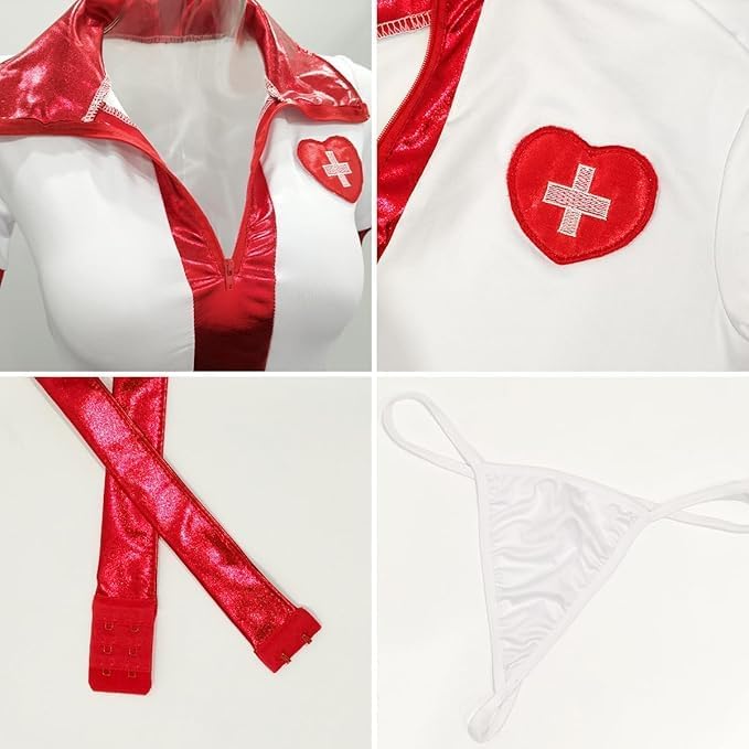 White Nurse Costume - Style B detail