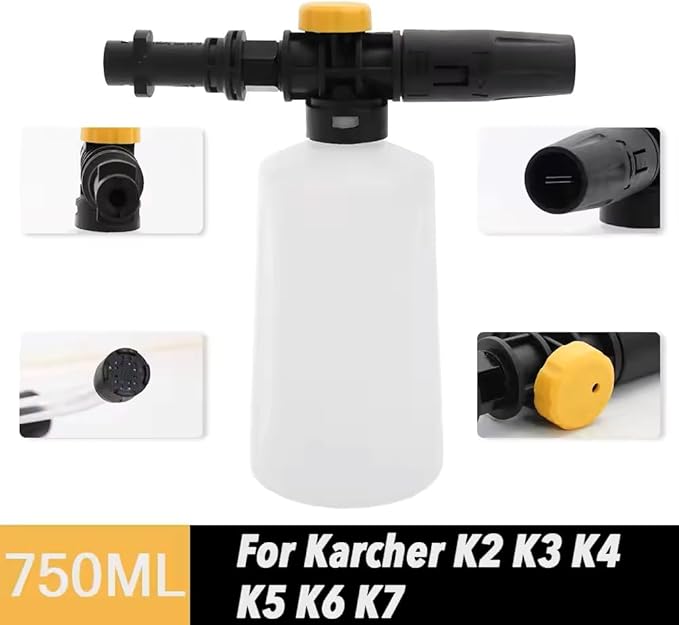 Laven & Ivory High-Pressure Snow Foam Lance Cannon Washer - 750ML Adjustable Sprayer Nozzle for Karcher K2 K3 K4 K5 K6 K7 - Car Soap Foam Gun