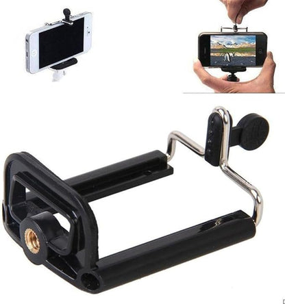 L&I Tripod Phone Mount Holder, Adjustable Smartphone Adapter With Secure Grip,360° Rotatable Phone Clip Stand Mount