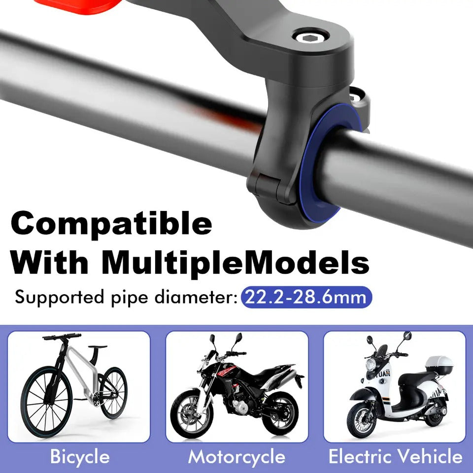 Bike phone Holder is compatible with handlebar having diameter 22.2-28.6mm. 