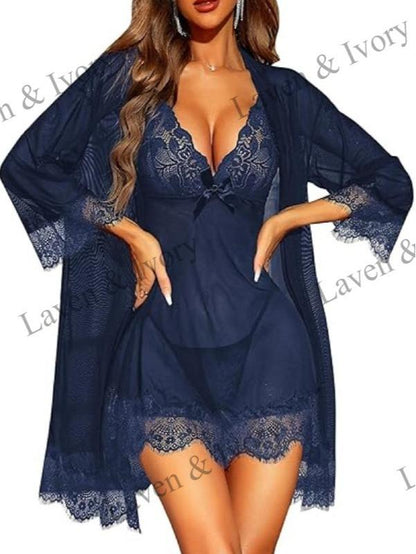 Laven & Ivory Lace Babydoll Nightwear for Women