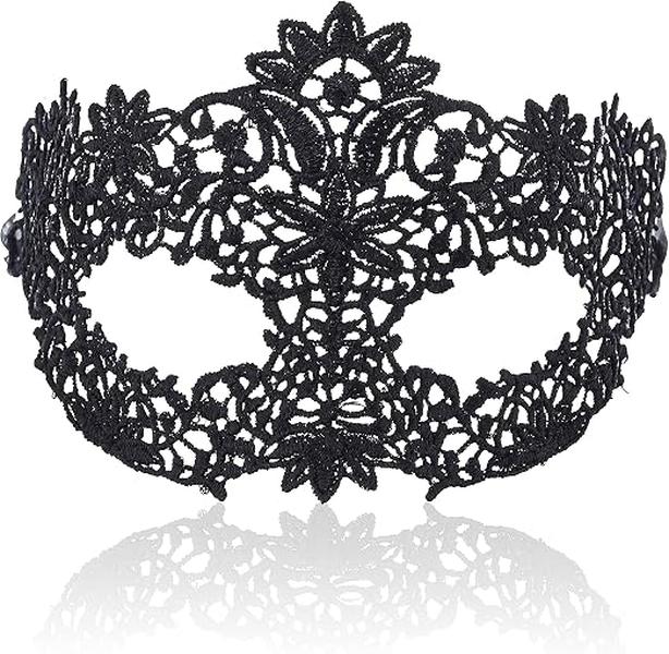 Laven & Ivory Black Lace Masquerade Mask for Women - Lingerie Accessory