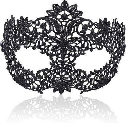 Laven & Ivory Black Lace Masquerade Mask for Women - Lingerie Accessory