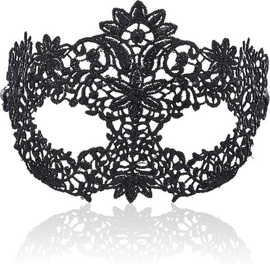 Laven & Ivory Black Lace Masquerade Mask for Women - Lingerie Accessory