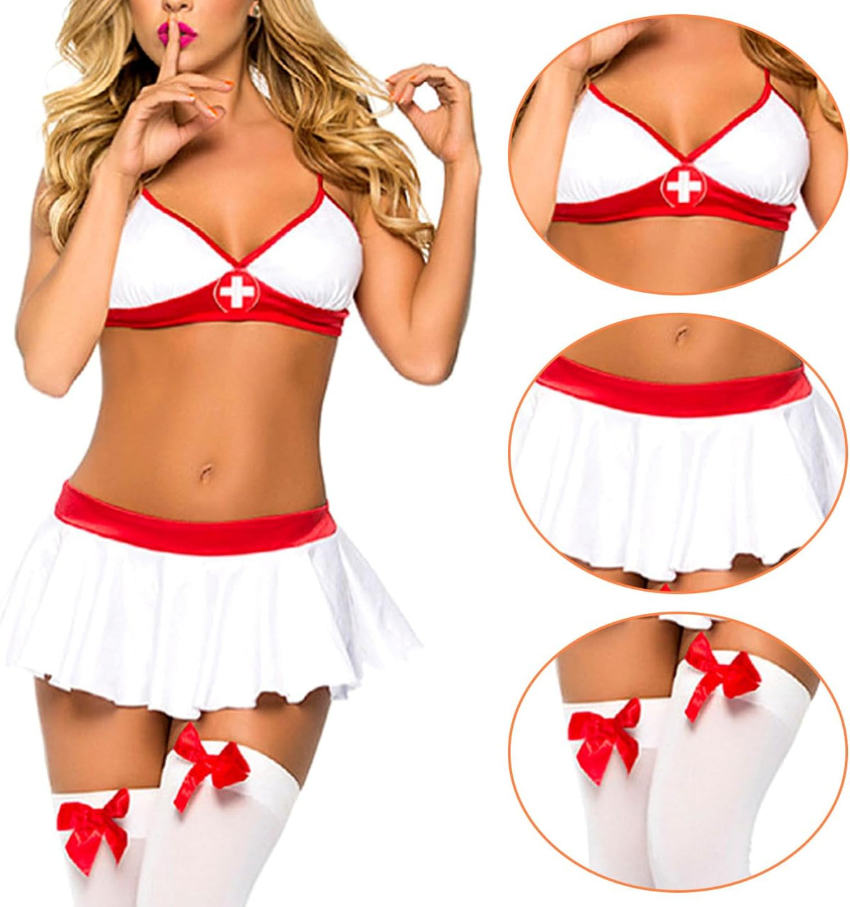 White Nurse Costume - Style C detail