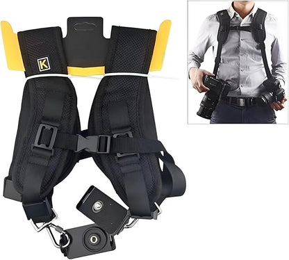 padded double camera shoulder strap