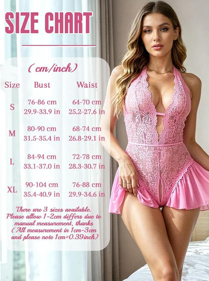 Floral Lace Teddy Bodysuit size chart