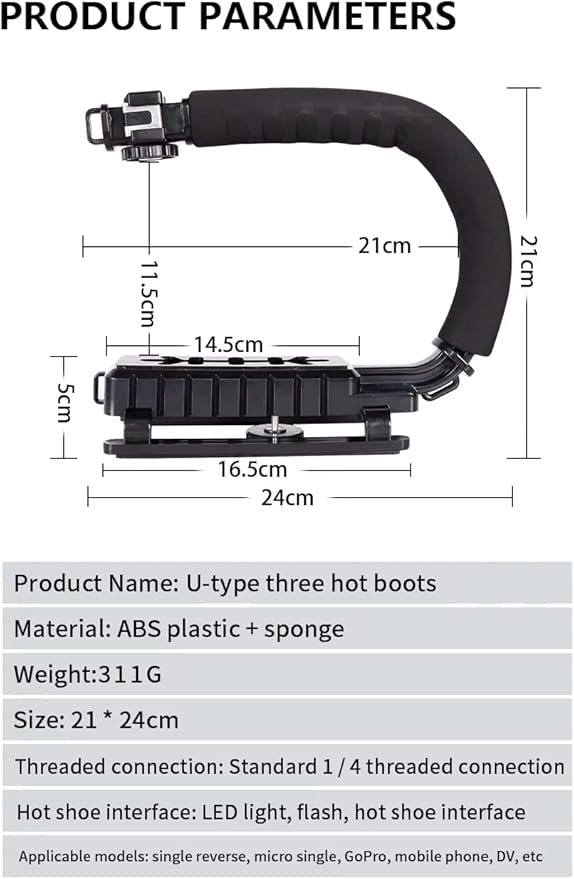 Laven & Ivory Camera Stabilizer Handle Grip for DSLR & Action Cameras – Video Recording Stabilizer with Anti-Slip Foam Grip