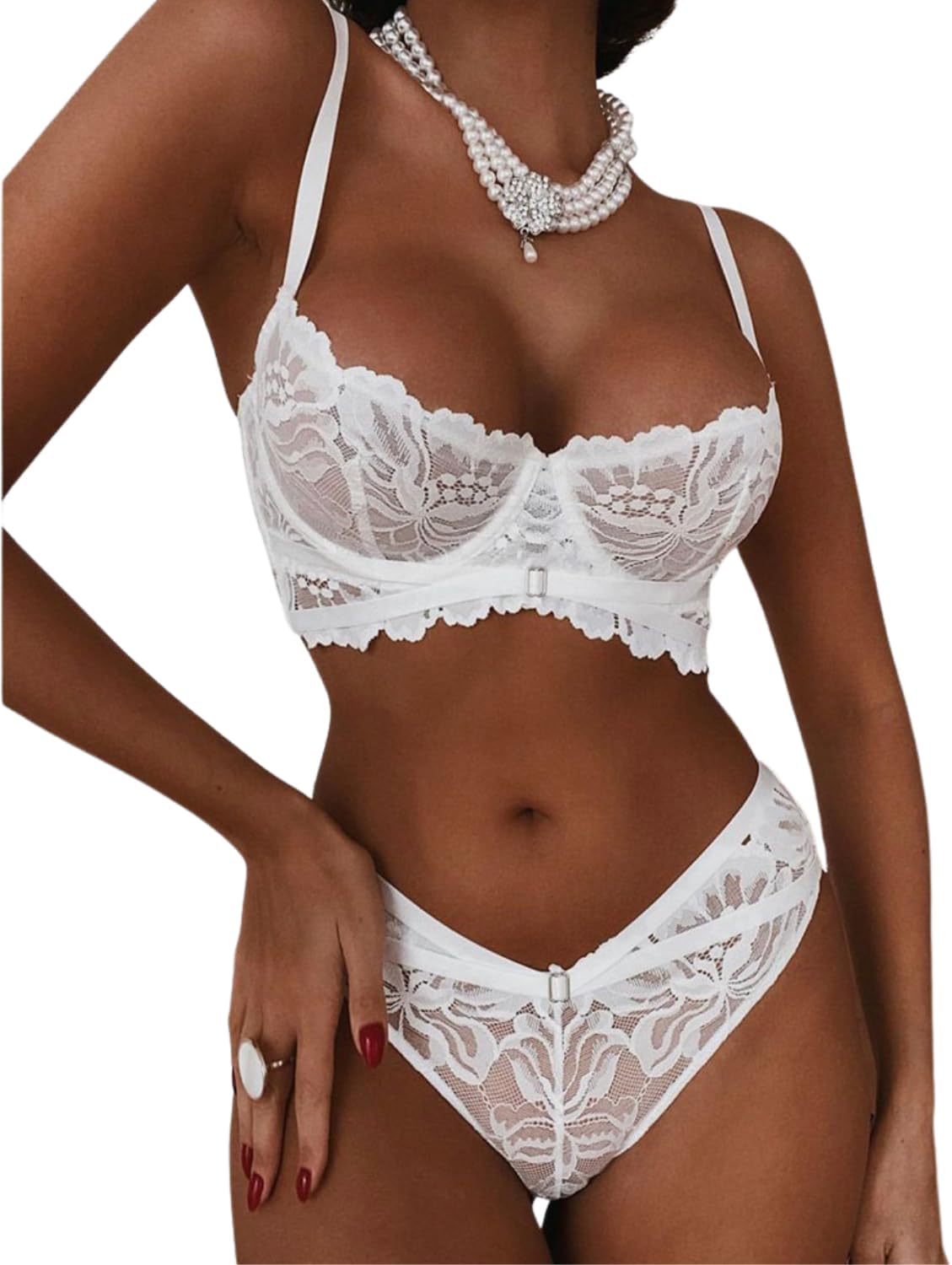 White Lace Bra & Knickers Set