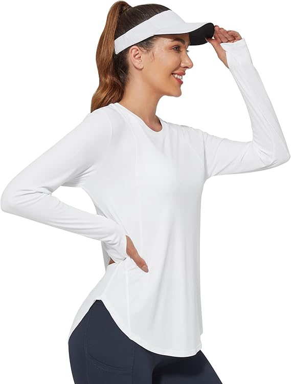 Women's Activewear Long Sleeve Tops Workout Shirts UPF 50+ Sun Fitness T-Shirt Lightweight Quick Dry Outdoor Running Hiking Tops