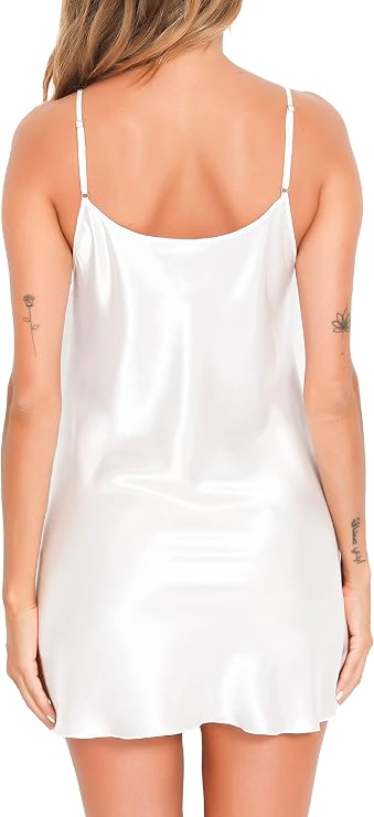 Satin Chemise Nightdress with Robe – Red
