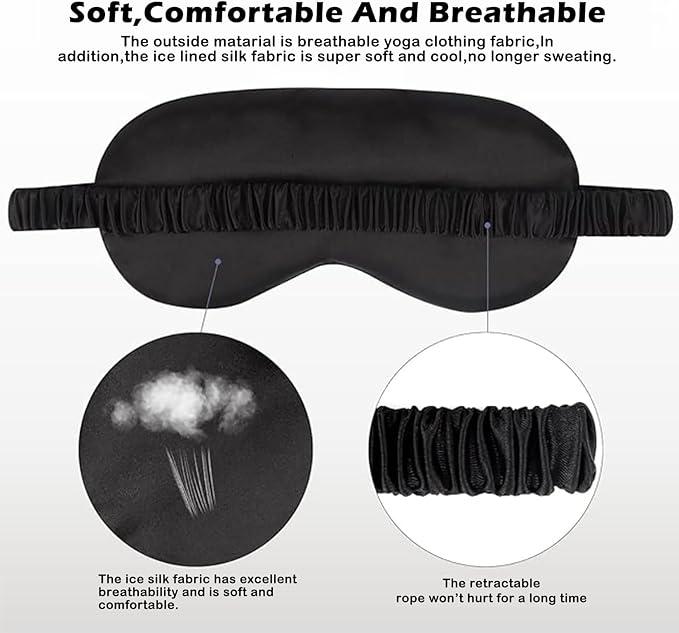 Laven & Ivory Satin Blackout Sleep Eye Mask – Black