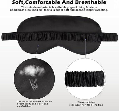 Laven & Ivory Satin Blackout Sleep Eye Mask – Black