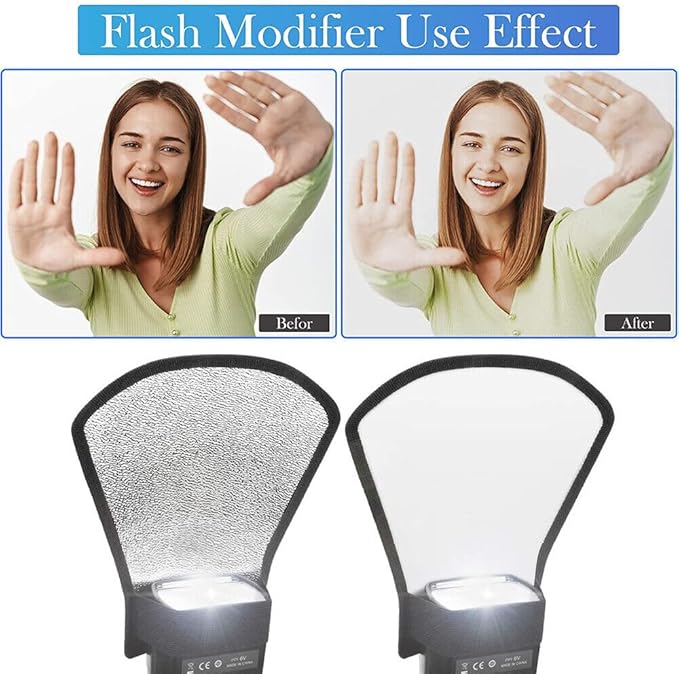 Flash Diffuser Softbox, Silver White Reflector, 2 in1 LightBoost, Soft Light & Detail Boost, Compatible with Canon, Nikon, Sony and others